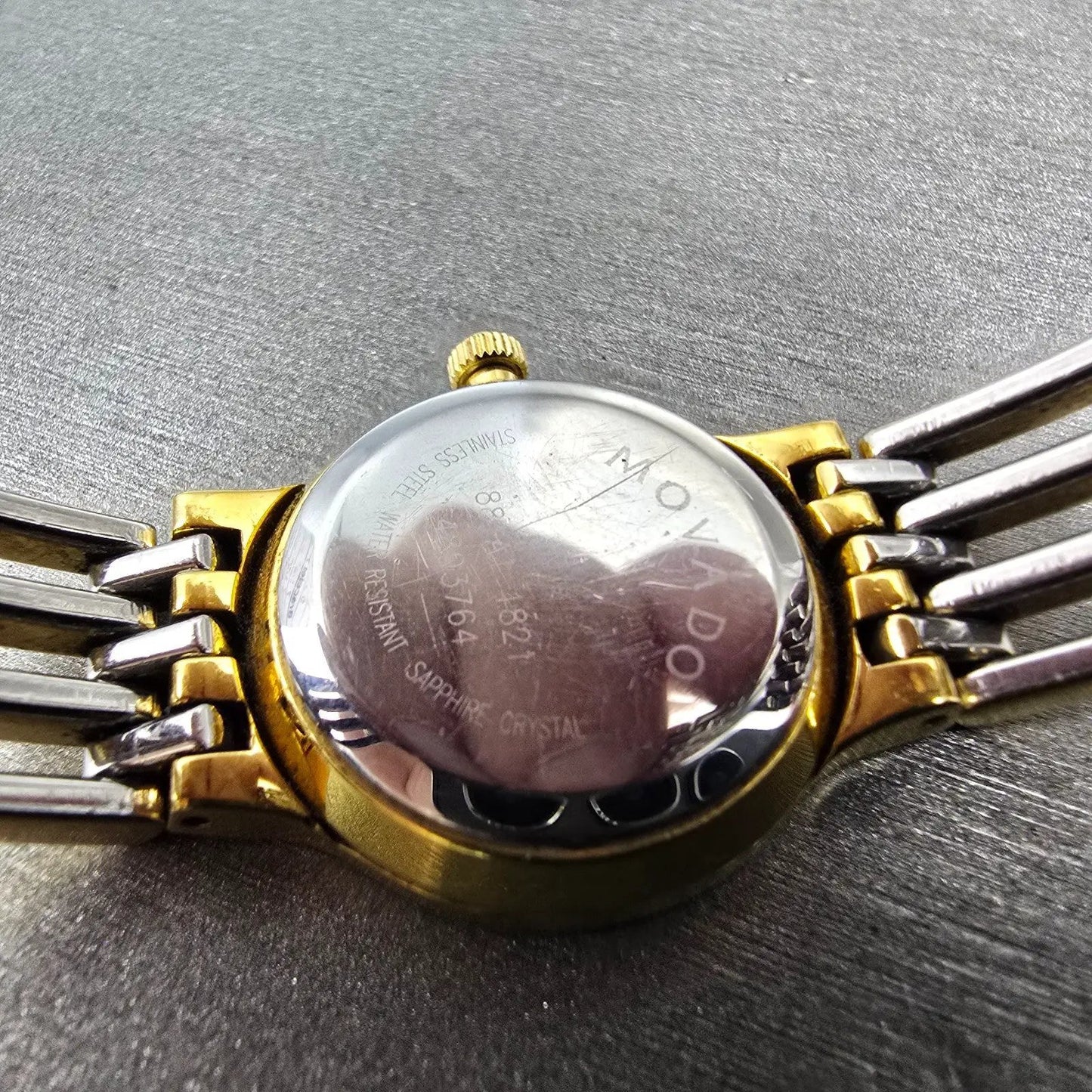 Movado Esperanza Watch Women 23mm Black Dial Gold Tone Round 88 A1 182 New BattL9