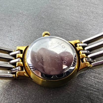Movado Esperanza Watch Women 23mm Black Dial Gold Tone Round 88 A1 182 New BattL9