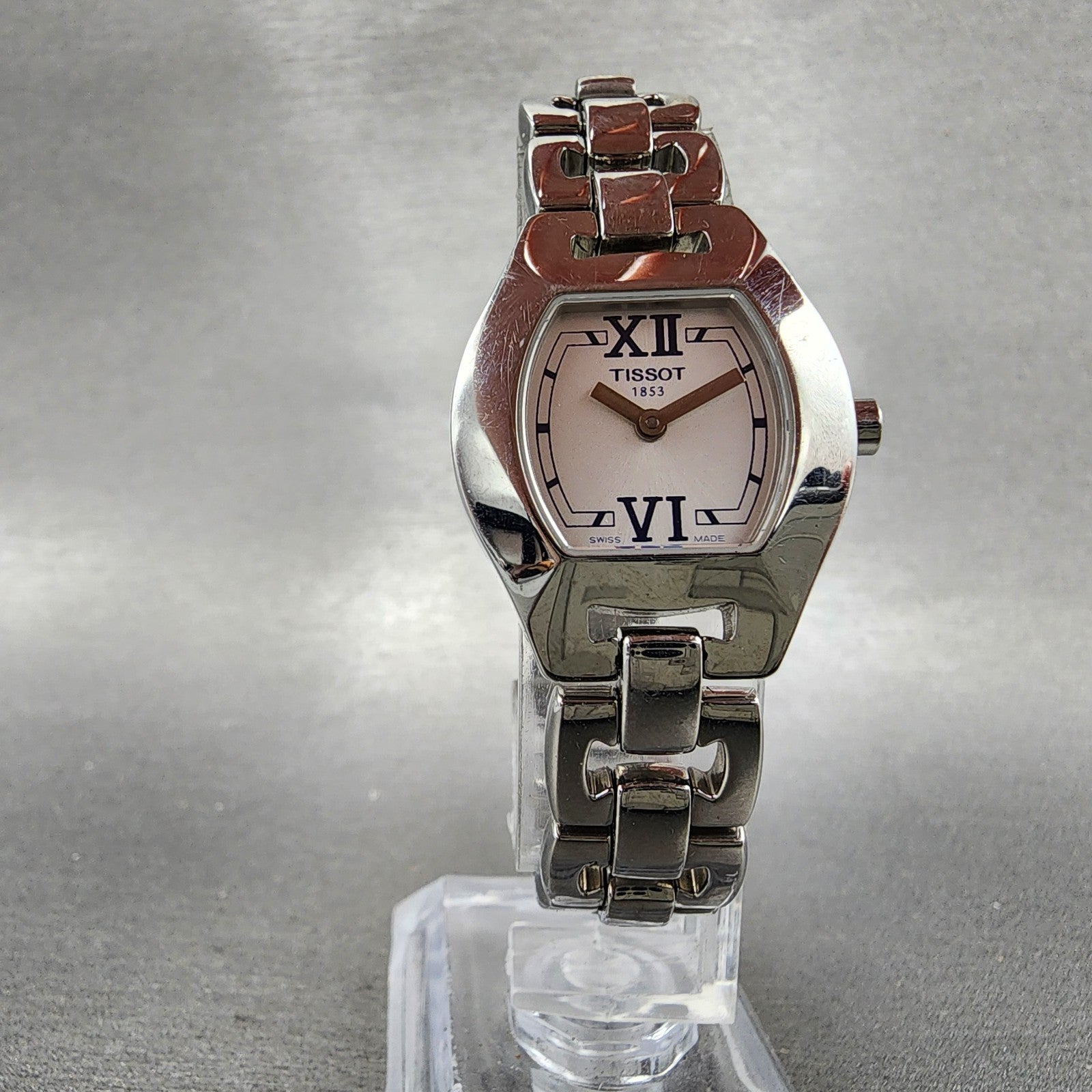 Tissot Watch Women 23mm White Dial Stainless Steel Tonneau G343 New Battery5