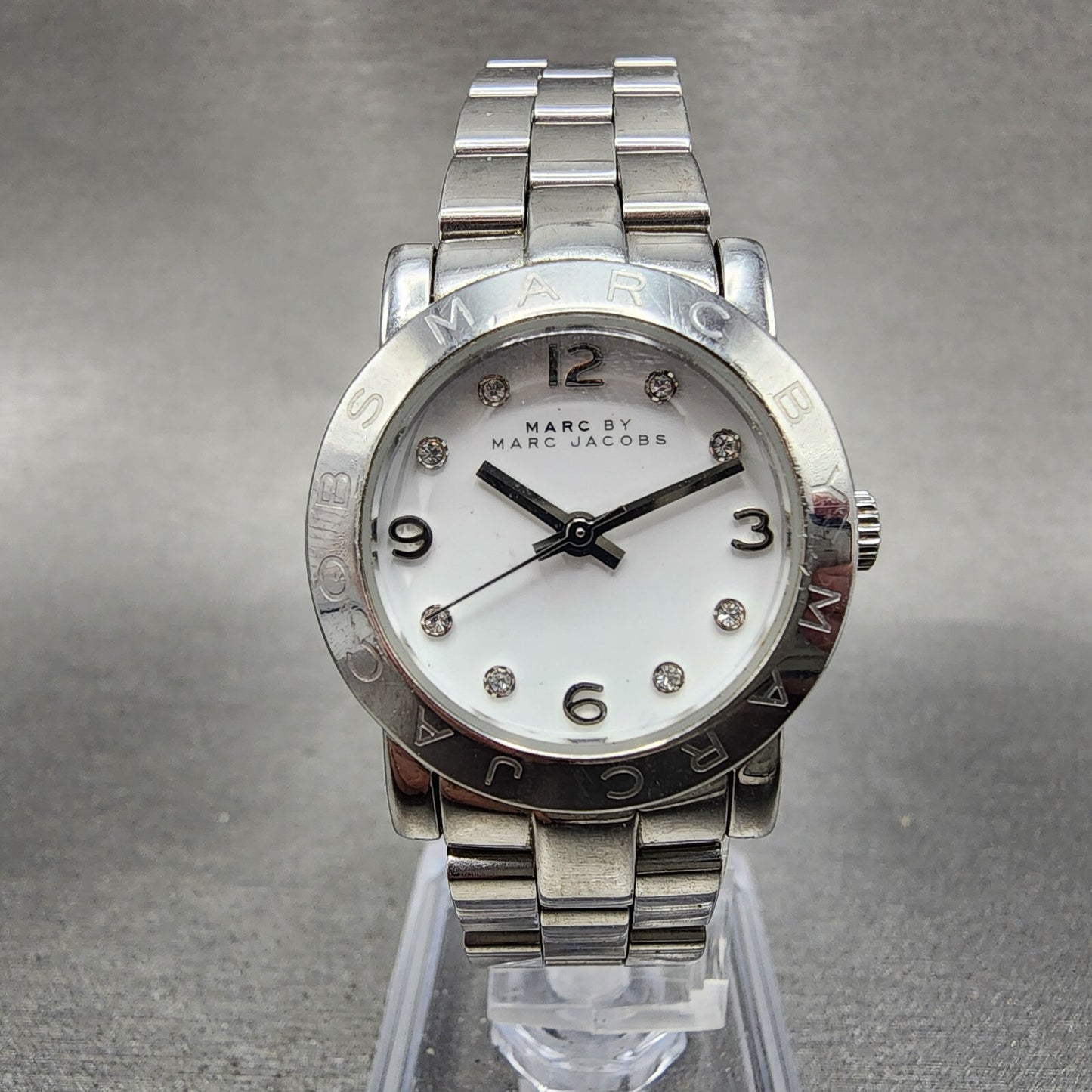 Marc By Marc Jacobs Watch Women 26mm White Dial Steel Round MBM3055 New Battery