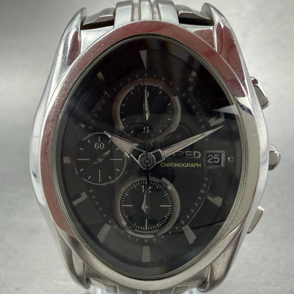 Seiko Wired Chronograph Watch Men 39mm Black Dial Steel Date 7T92-0JY0 New Batt1