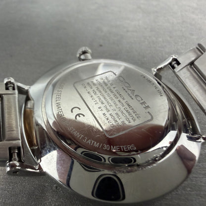 Coach Perry Watch Women 36mm White Dial two Tone Round Bracelet New Battery9