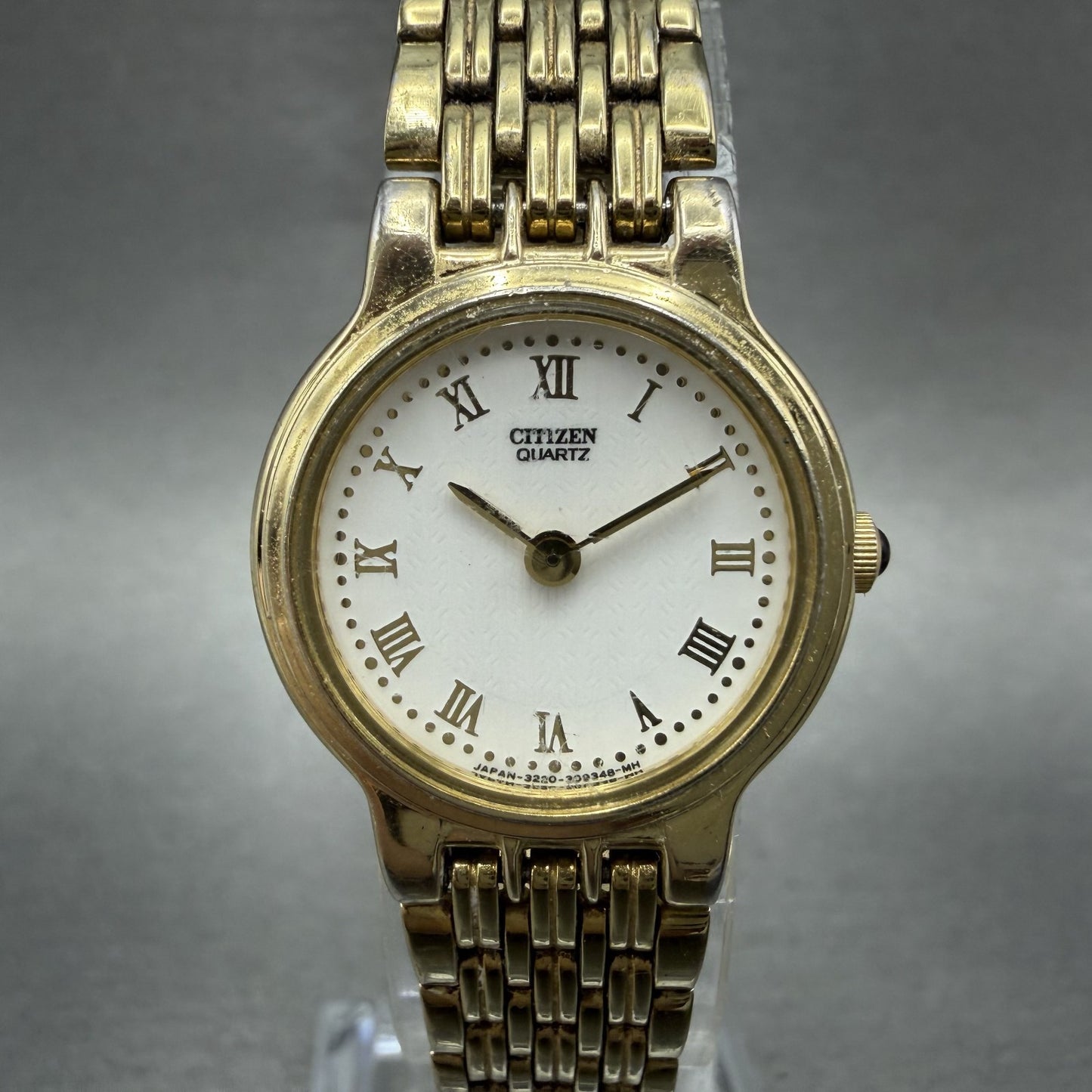 Citizen Watch Women 22mm White Dial Gold Tone Round 3220-326598 New Battery0