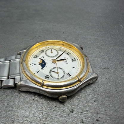 Caasio Rookie Moonphase Watch Men 34mm White Dial Silver Tone RKM-951 PARTS5