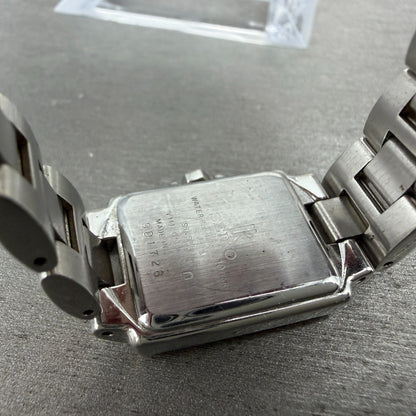 Seiko Solar Tank Watch Women 18mm White Dial Two Tone Rectangle Lukia Runs JN79