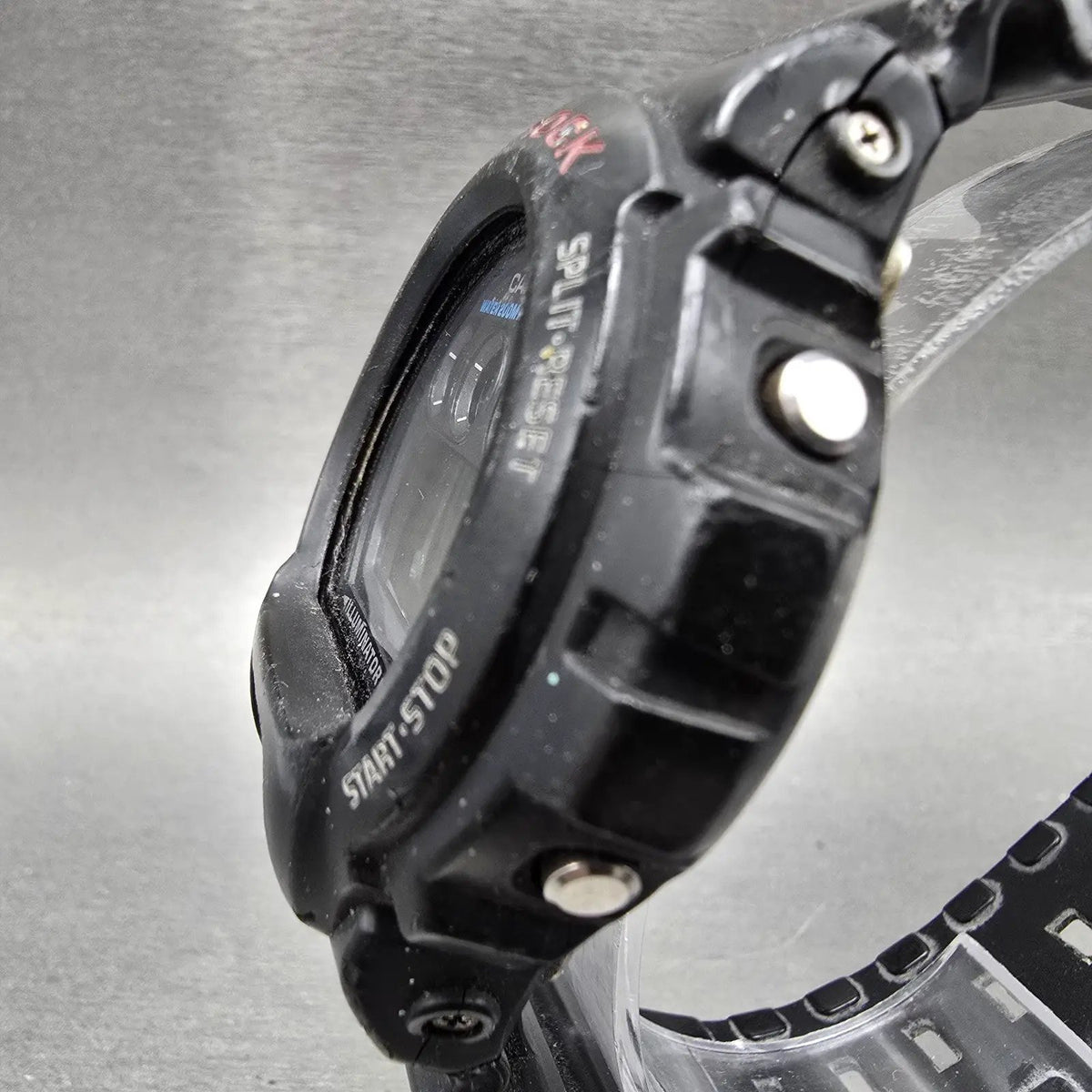 Casio G-Shock DW-6900 Watch Men 50mm Black  Alarm Chrono 1289 CRACKED New Batt2