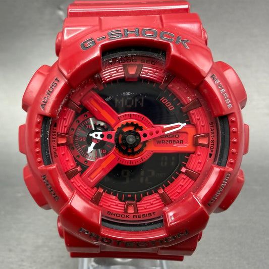 Casio G-Shock Watch Men 51mm Digital Analog Red Black GA-110LPA New Battery0