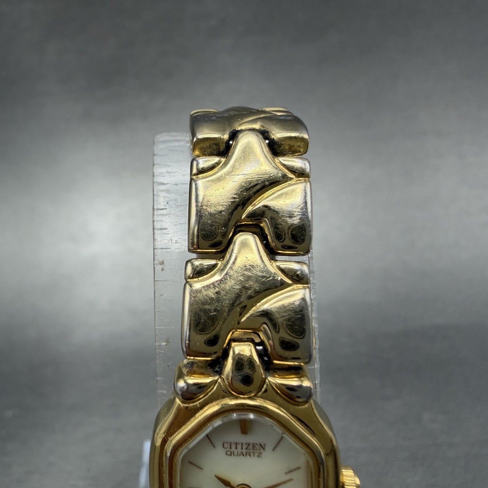 Citizen Watch Women 17mm MOP Dial Gold Tone Hexagon 3220-326130 New Battery ABDC4