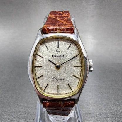 Rado Elegance Watch Women 23mm Silver Dial Steel Oval Manual Wind Runs VTG0