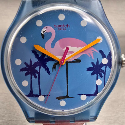 Swatch MIAMI VIBES Watch Women  Blue Dial Blue Case Round SUOZ230 New Battery1