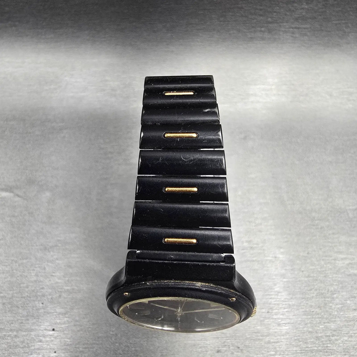 Seiko Sports 150 Watch Men 37mm Black Dial Black&Gold Daydate 5H23-7029 New Batt4