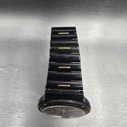 Seiko Sports 150 Watch Men 37mm Black Dial Black&Gold Daydate 5H23-7029 New Batt4
