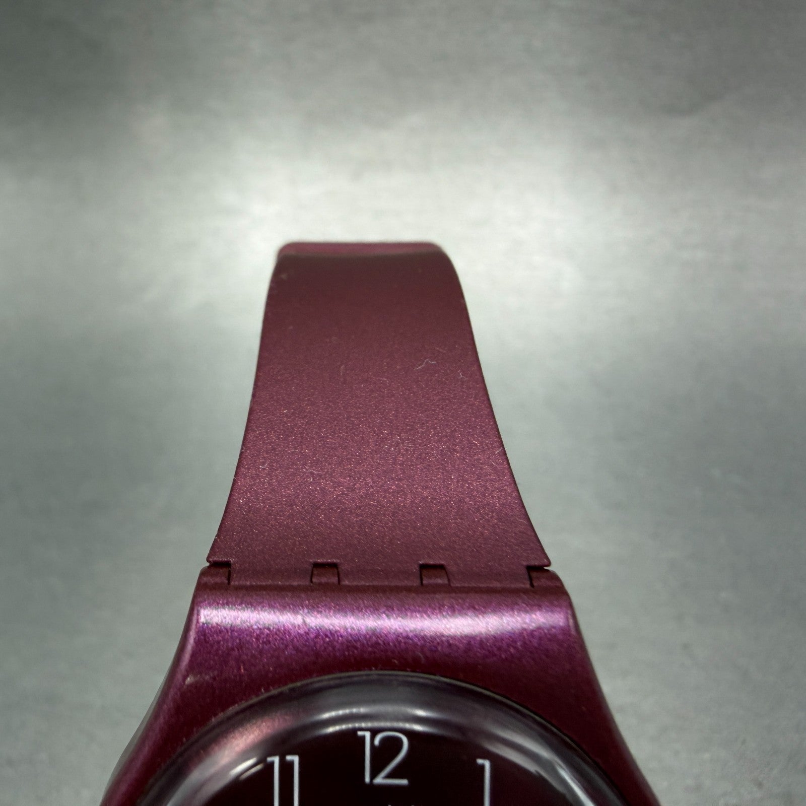 Swatch Redbaya Watch Men Purple Dial Purple Tone Date Round GR405 New battery4