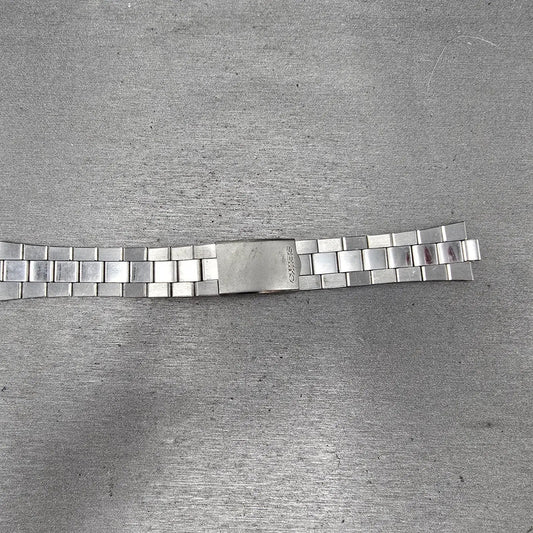 Seiko Bracelet 7mm Stainless Steel Silver Tone Tri Folding Clasp Vintage0