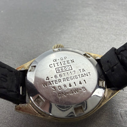 Citizen Watch Women 25mm Green Dial Gold Tone Daydate Round 4-661117 Runs9