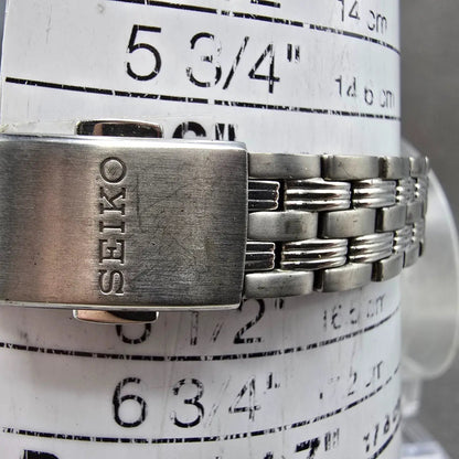 Seiko Solar Watch Women 29mm White Dial Silver Atomic Round 3B21-0AF0 READ!!!11
