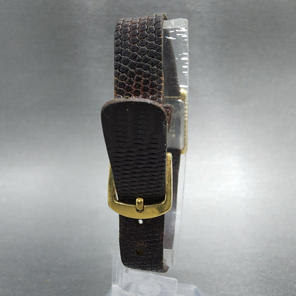 Seiko Tank Watch Women 18mm Gold Dial Gold Tone Rectangle 2C205019 New Battery7