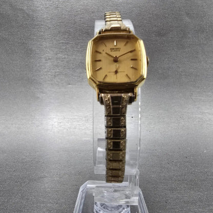 Seiko Watch Women 19mm Champagne Dial Gold Tone Octagon 1428-5069 New Battery5
