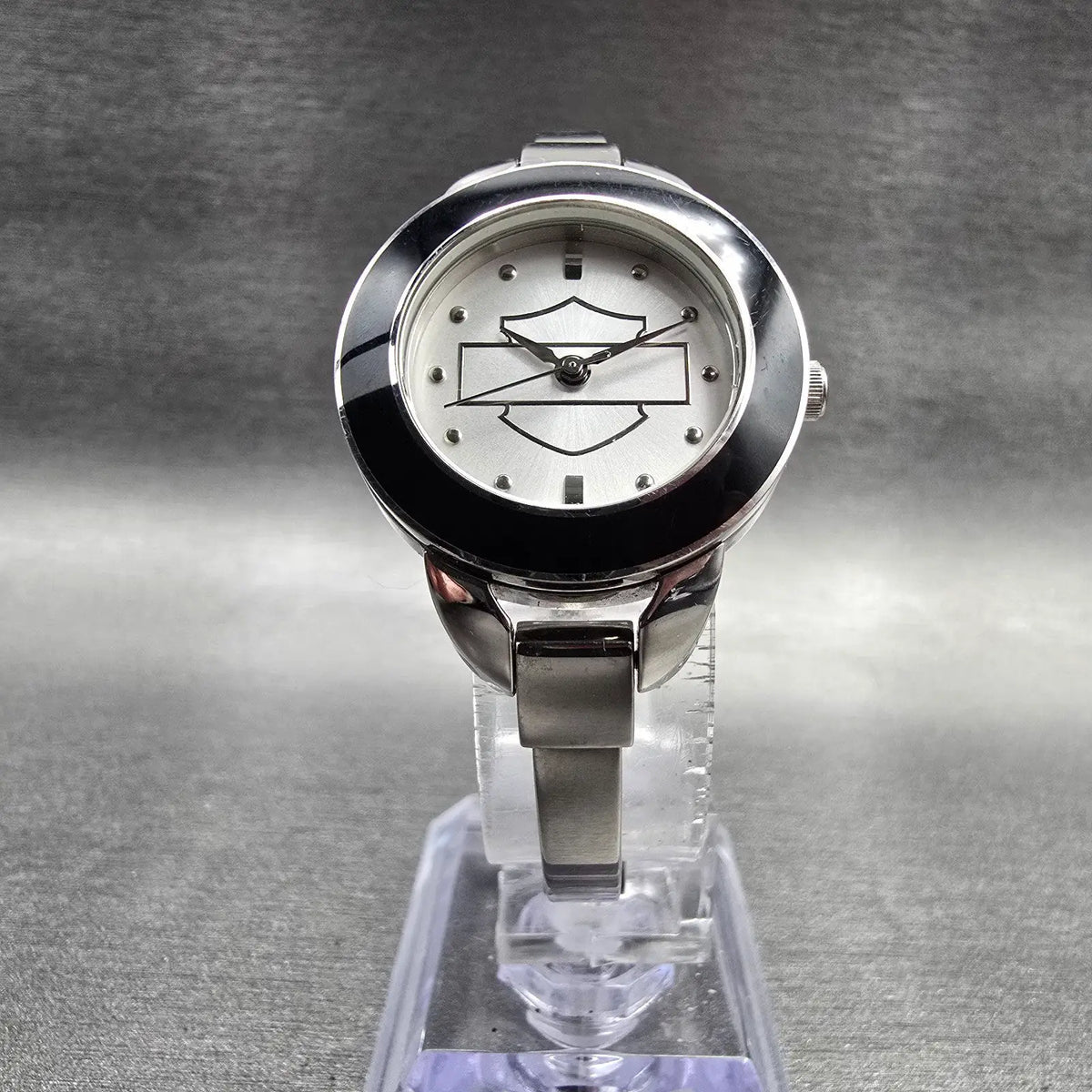 Bulova Harley-Davidson Watch Women 26mm Silver Dial Silver Tone 76L25 New Batt5