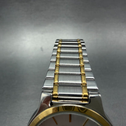 Ricoh Watch Men 32mm Silver Dial Two Tone Round Bracelet New battery VTG4