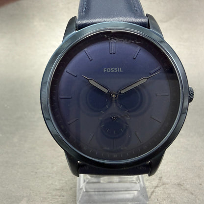 Fossil Watch Men 44mm Blue Dial Blue Tone Round Small Seconds FS5448 New Battery0