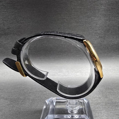 Seiko Watch Men 31mm Black Dial Gold Tone Round 2K01-0011 New Battery Vintage8