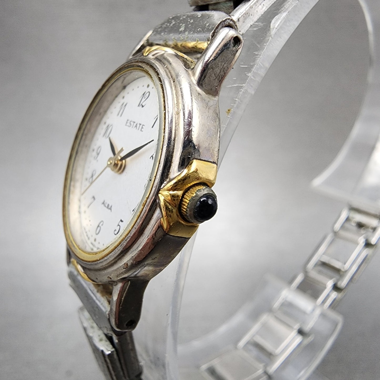 Seiko Alba Estate Watch Women 20mm Silver Dial Two Tone V4015400 New Battery2