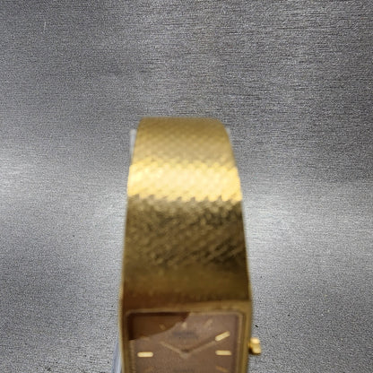 Seiko Lassale Tank Watch Women 17mm Champagne Dial Gold Tone 67305019 New Batt4