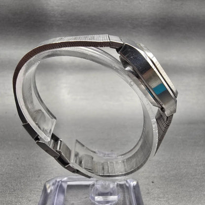 Seiko Watch Women 24mm Blue Dial Silver Tone Daydate Rectangle 7903-5000 New Bat8