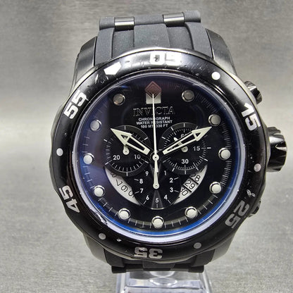 Invicta Pro Diver Chronograph Watch Men 48mm Black Dial Black Tone 6986 New Batt0