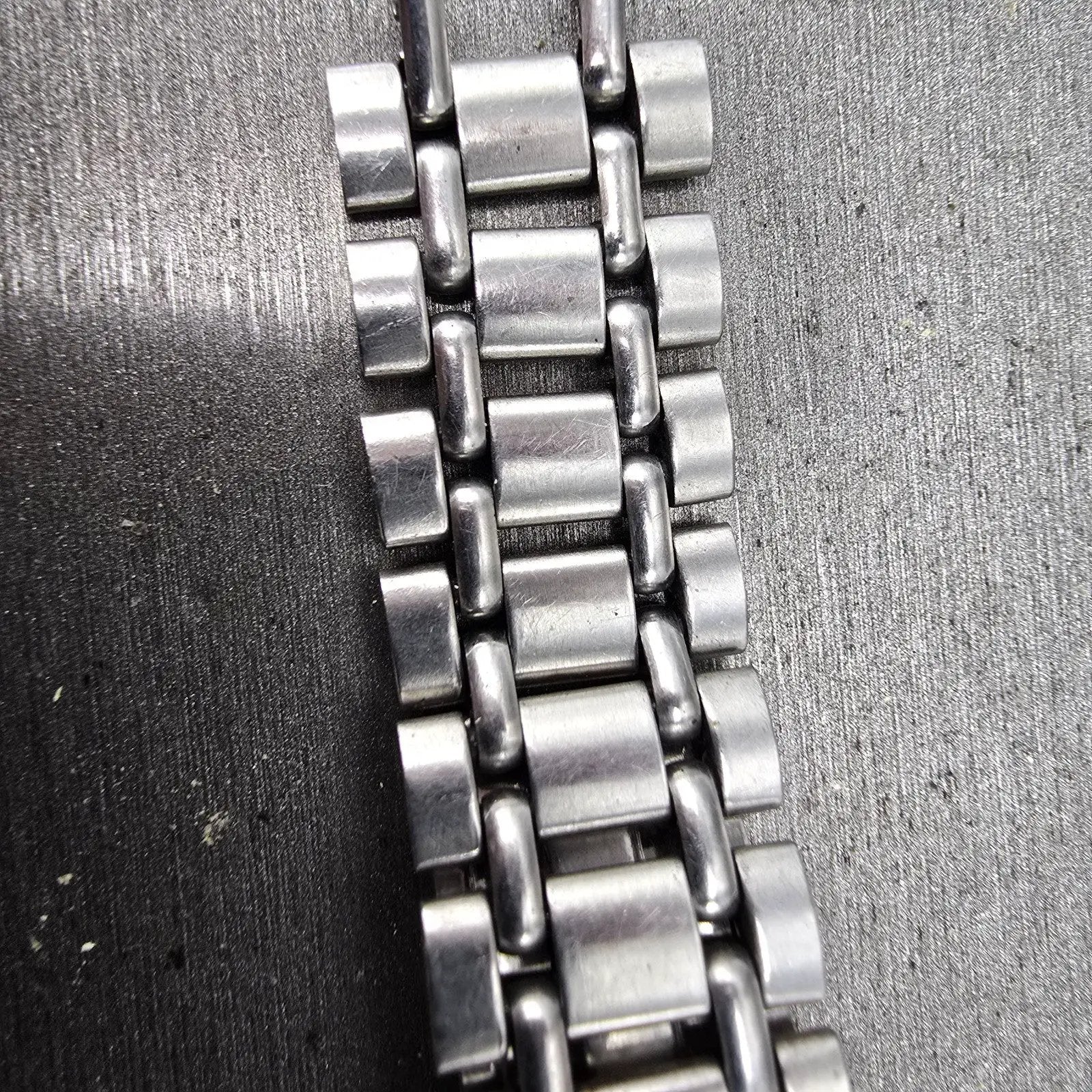Seiko Bracelet 17mm Stainless Steel Silver Tone Tri Folding Clasp VTG Japan4
