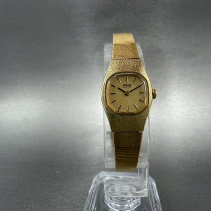 Seiko Watch Women 16mm Champagne Dial Gold Tone Round 2C20-5309 New Battery5