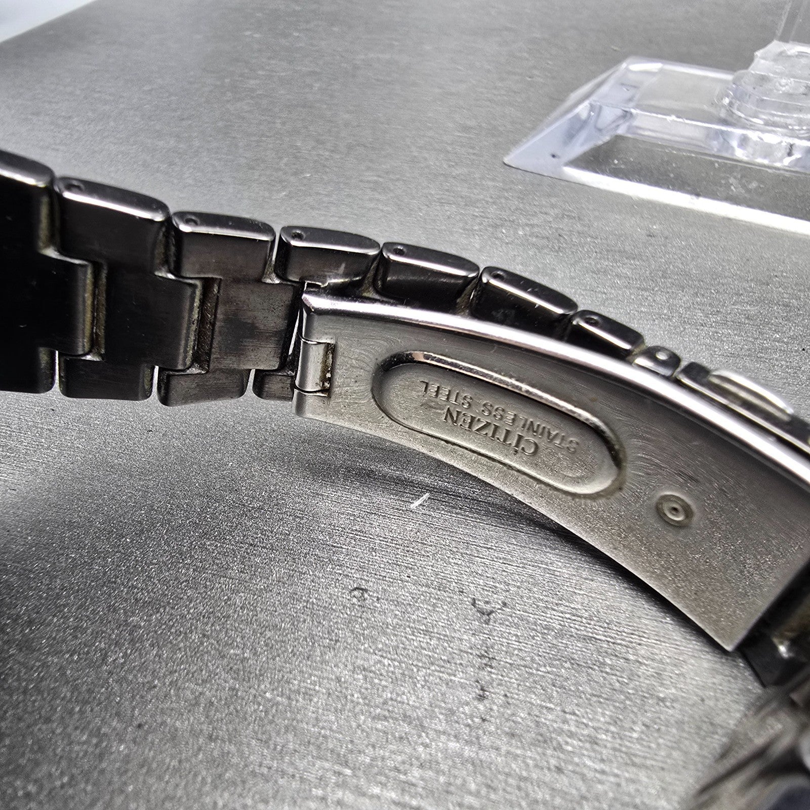 Citizen Eco-Drive Watch Men 38mm Black Dial Black Tone Atomic Date PARTS!!! H41611