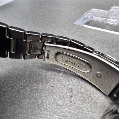 Citizen Eco-Drive Watch Men 38mm Black Dial Black Tone Atomic Date PARTS!!! H41611