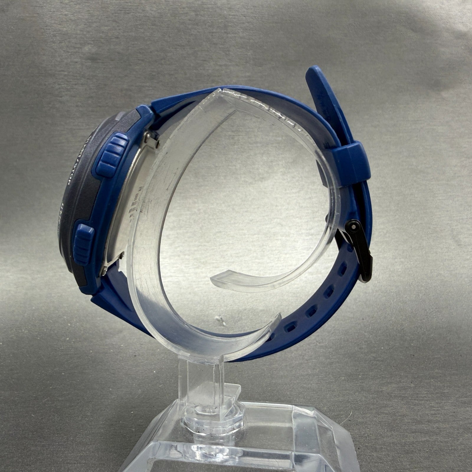 Casio Illuminator Watch Men 42mm Digital Blue Tone Round W-734 New Battery6