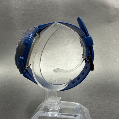 Casio Illuminator Watch Men 42mm Digital Blue Tone Round W-734 New Battery6