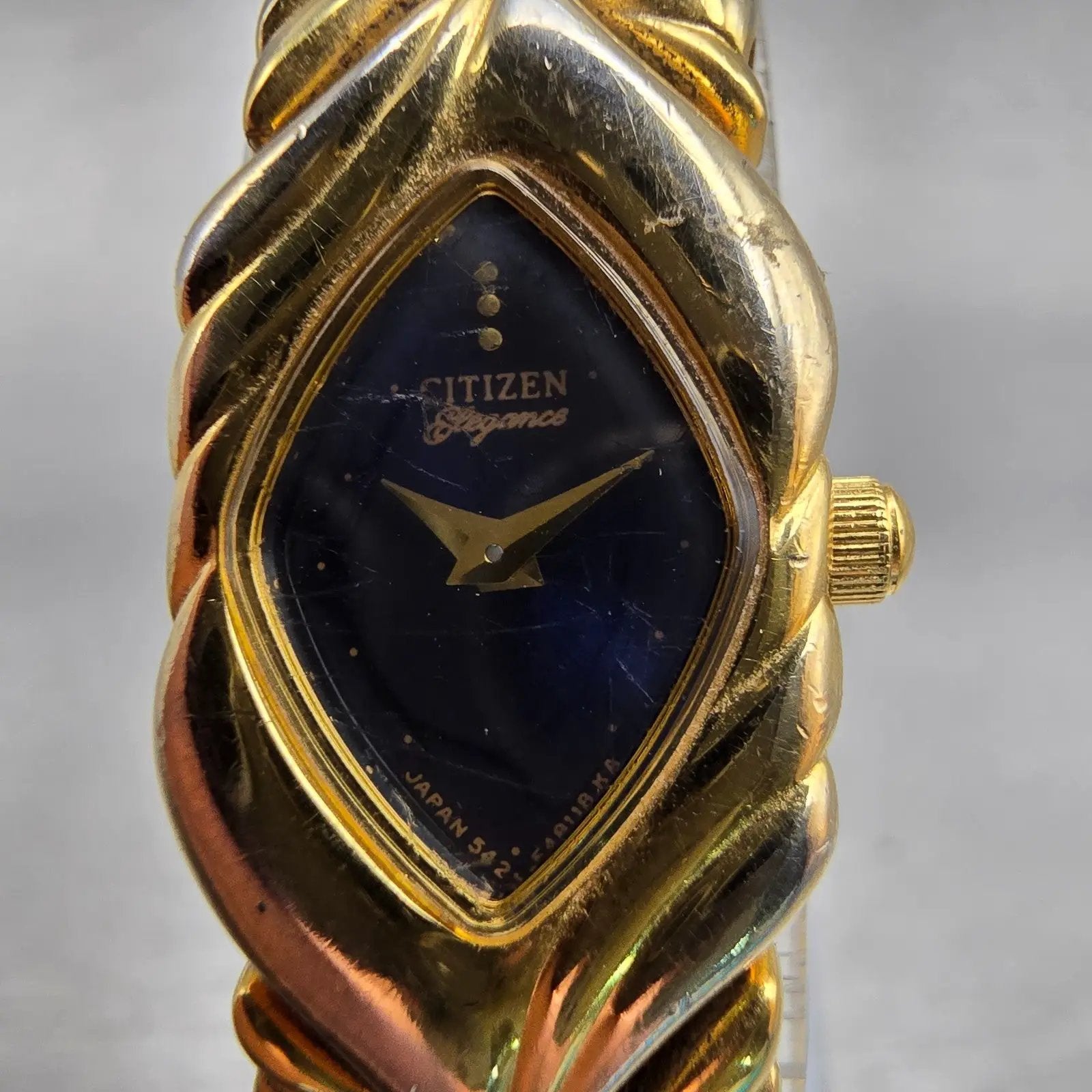Citizen Elegance Watch Women 15mm Blue Dial Gold Tone 5421-F45880 New Battery1