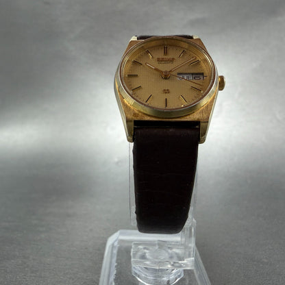 Seiko SQ Watch Women 23mm Champagne Dial Gold Tone Dyadate 2a23-0029 New Battery5