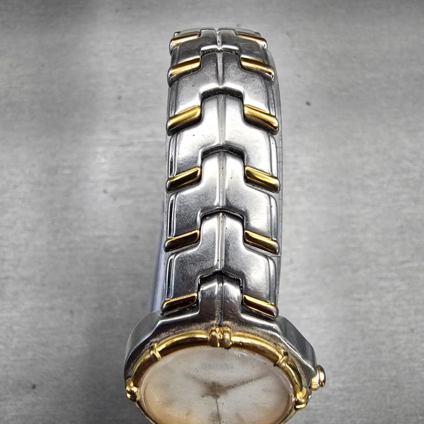 Seiko Watch Women 25mm White Dial Two Tone Date Round V782-6E70 New Battery VTG4