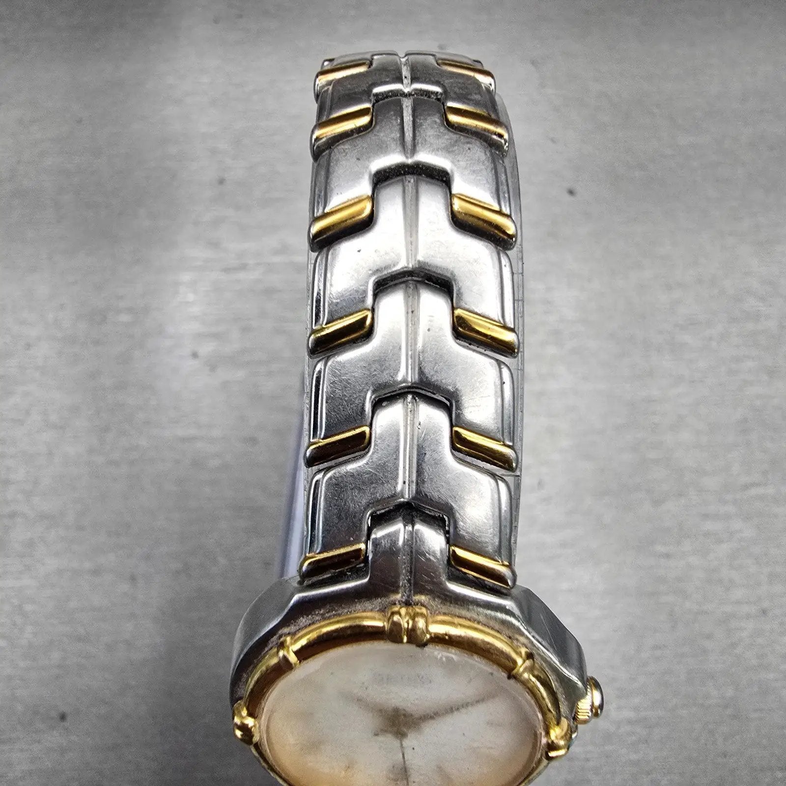 Seiko Watch Women 25mm White Dial Two Tone Date Round V782-6E70 New Battery VTG4