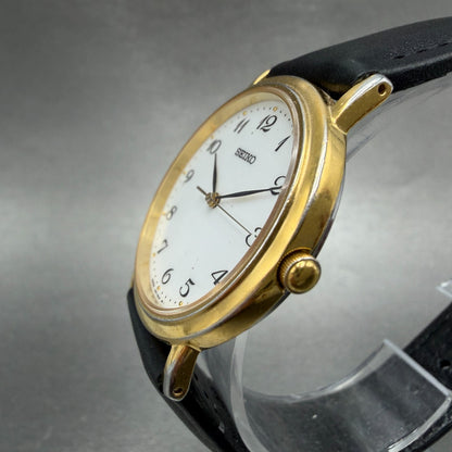 Seiko Watch Men 33mm White Dial Gold Tone Round 7N01-0BH0 NewBat Arabic Numerals2