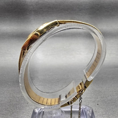 Seiko Watch Women 17mm Black Dial Gold Tone Oval 2Y00-0069 New Battery Vintage6