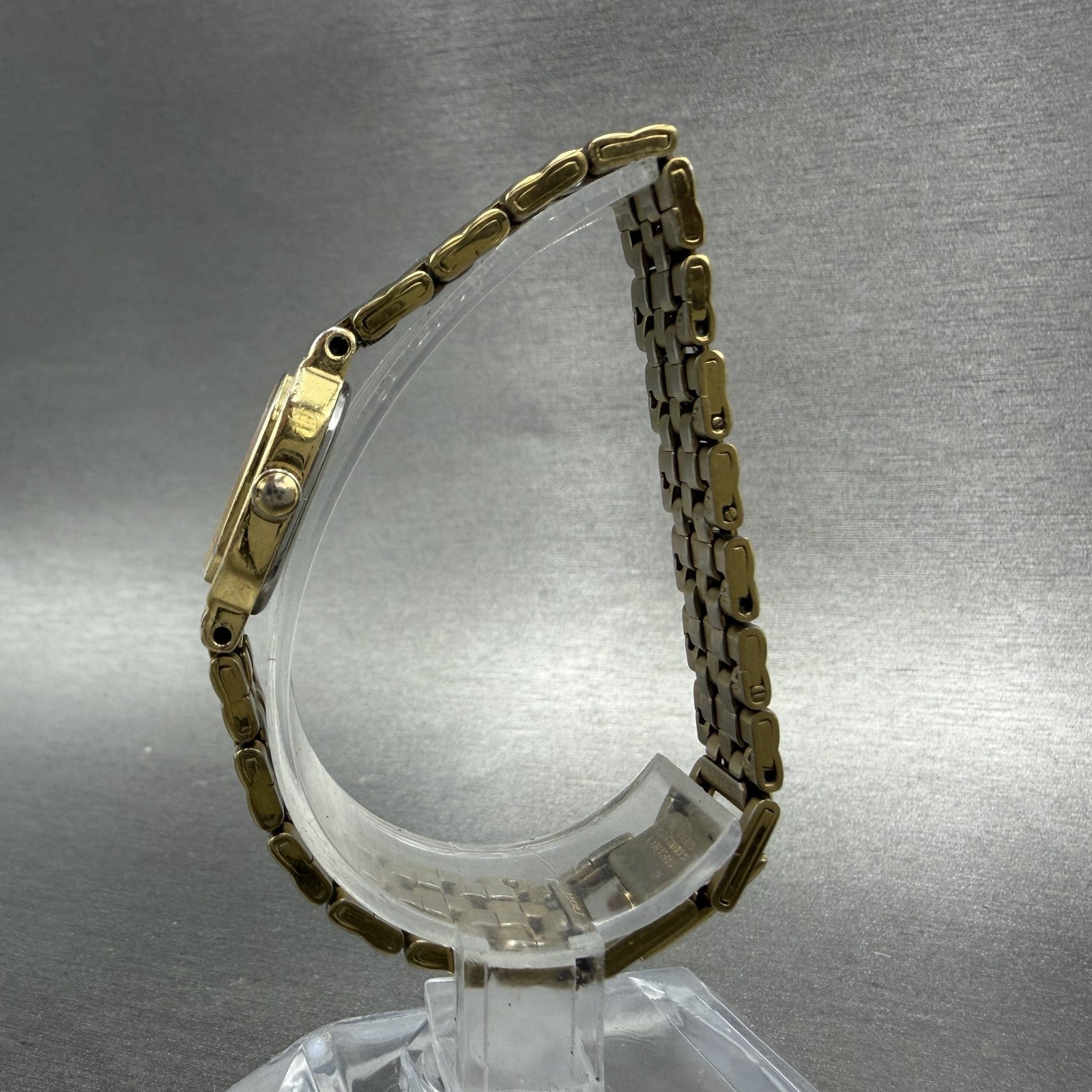 Seiko Tank Watch Women 16mm Champagne Dial Gold Tone 4n00-5249 New Battery ABC6