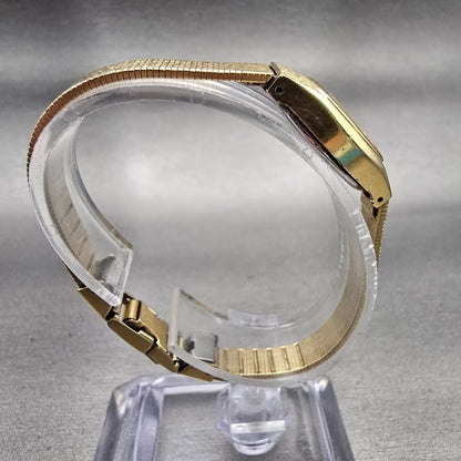 Seiko Watch Women 17mm Gold Dial Gold Tone Oval 2B31-5039 New Battery Vintage8