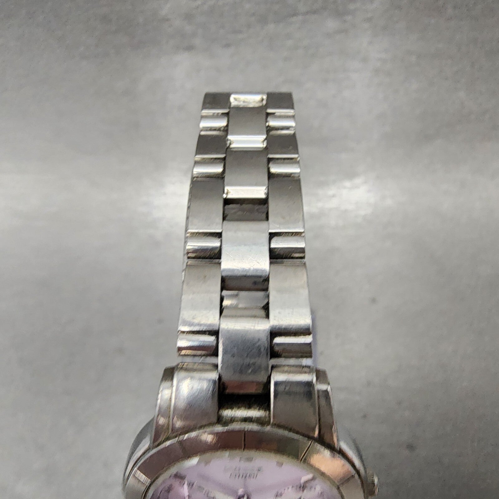 Citizen Wicca Watch Women 30mm Purple Dial Silver Tone Daydate Round New Batt4