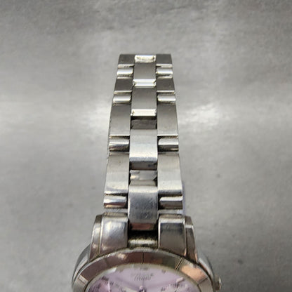Citizen Wicca Watch Women 30mm Purple Dial Silver Tone Daydate Round New Batt4