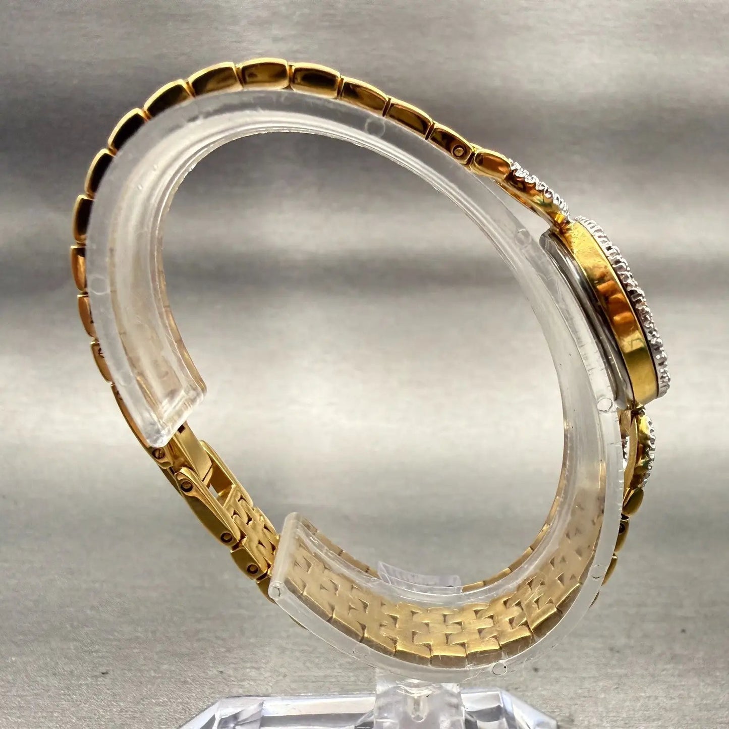 Seiko Pulsar Watch Women 20mm Gold Dial Gold Tone Gemmed V400L782A New Battery8