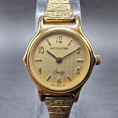 Wittnauer Watch Women 20mm Gold Dial Gold Tone Round New Battery VTG0