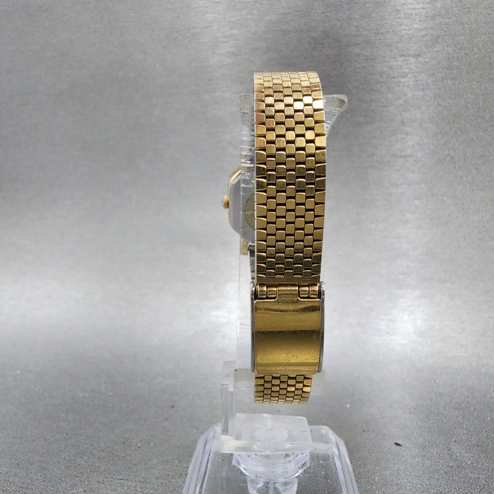 Seiko Watch Women 20mm Champagne Dial Gold Tone Octagon 4n215022 New Battery7