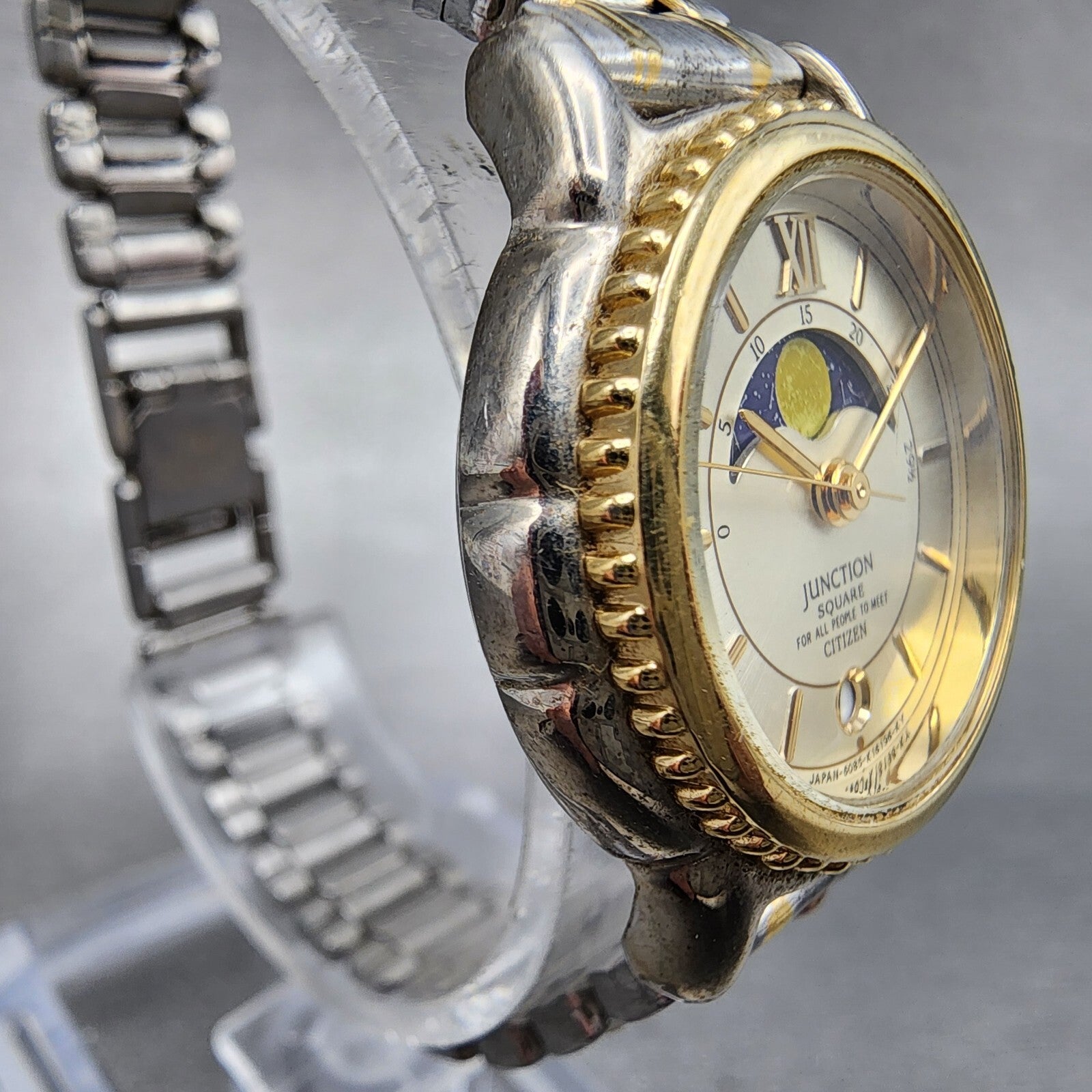 Citizen Junction Moonphase Watch Women 26mm Champagne Dial Two Tone Date PARTS4
